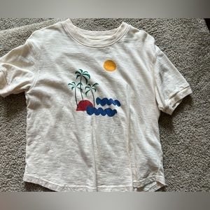 Madewell cropped tee with sunset print